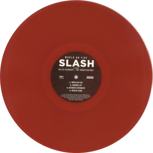 Slash World On Fire - Red Vinyl UK 2-LP vinyl record set (Double